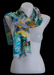 Antoni Gaud silk scarf : The Moorish flowers