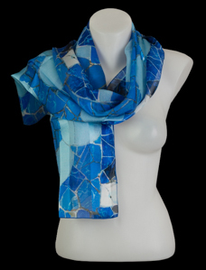 Antoni Gaud silk scarf : The big Blue