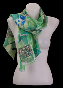 Antoni Gaud silk scarf : Black Roses