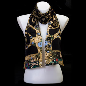 Bufanda Klimt : El arbol de la vida (negro)