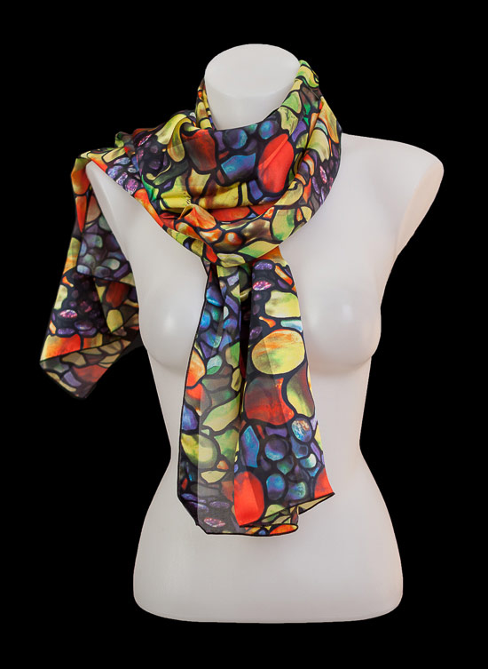 Louis C. Tiffany silk scarf : Autumn Fruits