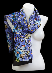 Tiffany silk scarf : Clematis