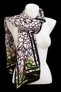 Tiffany silk scarf : Cyclamens
