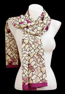 Tiffany silk scarf : Magnolias blossoms