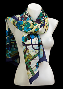 Tiffany silk scarf : Grapevine Window