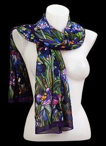 Tiffany silk scarf : Iris