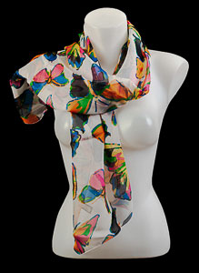 Raoul Dufy silk scarf : Butterflies