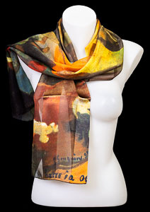 Paul Gauguin silk scarf : Woman with fruits