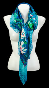 Pauelo de seda Claude Monet : Nympheas (azul)