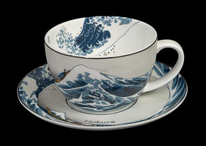 Taza de t con platillo Hokusai, La gran ola de Kanagawa