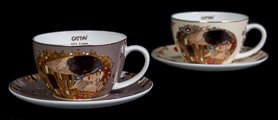 Duo de tasses bicolores Gustav Klimt, Le baiser (dtail 1)