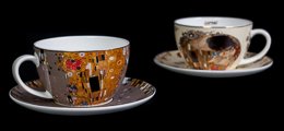 Duo de tasses bicolores Gustav Klimt, Le baiser (dtail 2)