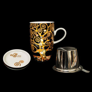Mug de porcelana con infusor de t Gustav Klimt : El rbol de la vida (Goebel)
