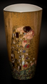Vase Gustav Klimt en porcelaine dore : Le baiser