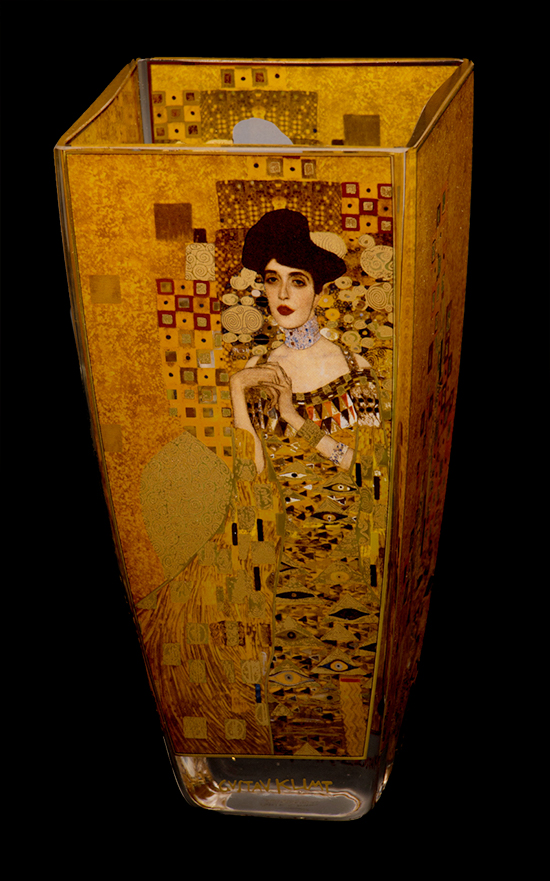 Vase Gustav Klimt en verre dore : Adle Bloch Bauer