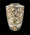 Vase Gustav Klimt en porcelaine dore : L'arbre de vie