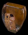 Vase Gustav Klimt en verre dore : Le baiser, dtail n2