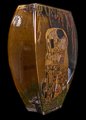 Vase Gustav Klimt en verre dore : Le baiser, dtail n3