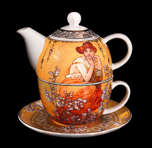Goebel : Mucha Porcelain Tea for One, Topaz