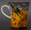 Mug Louis C. Tiffany en porcelaine : Perruches, dtail n2