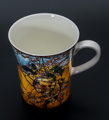 Mug Louis C. Tiffany en porcelaine : Perruches, dtail n4