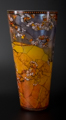 Vase Louis C. Tiffany en verre dore : Perruches, dtail n3