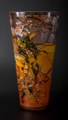Vase Louis C. Tiffany en verre dore : Perruches, dtail n4