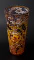 Vase Louis C. Tiffany en verre dore : Perruches, dtail n5