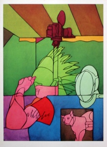 Valerio ADAMI : Lithographie : Athletic