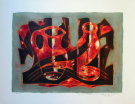 AGOSTINI : Original Lithograph signed and numbered : The Bottle and the Jug reds
