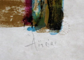 Paul A�ZPIRI : Lithographie sign�e et num�rot�e : Le P�re : Signature