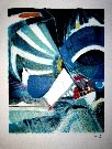 Paul AMBILLE : Lithographie originale : Les Voiles Bleues