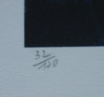 Paul AMBILLE : Lithographie originale : Les Voiliers : Num�rotation