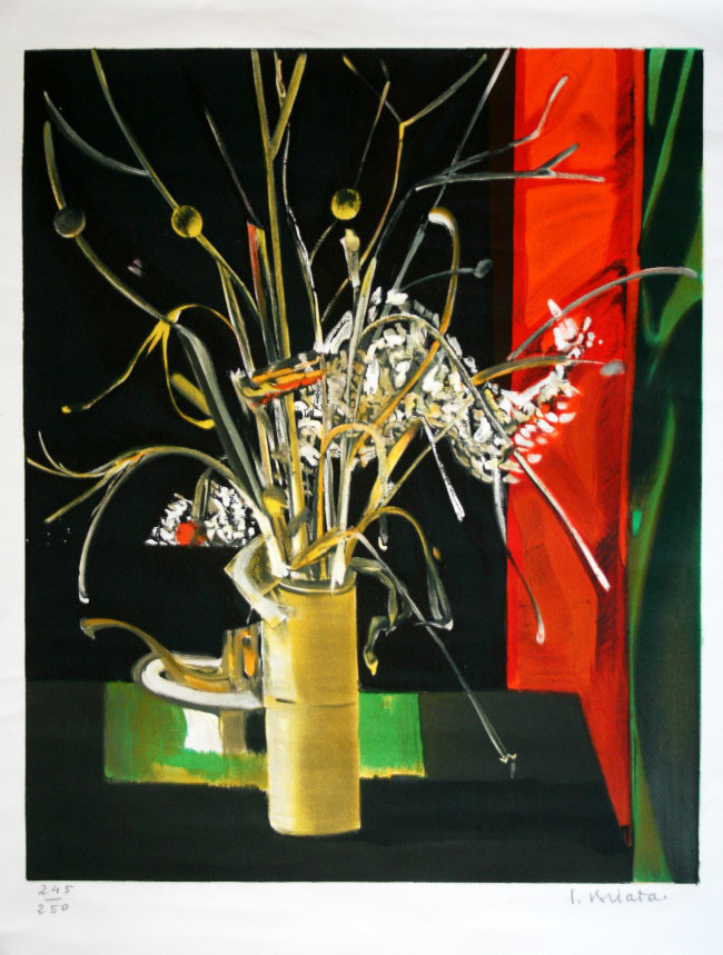 Georges BRIATA : Lithographie originale sign�e et num�rot�e : Le Bouquet