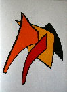 Alexander CALDER : Lithographie originale : Stabiles 5