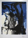 Antoni CLAVE : Lithographie originale sign�e et num�rot�e : Composition bleu, noir