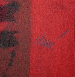 Antoni CLAVE : Lithographie originale sign�e et num�rot�e : Rouge - Noir - Ocre : Signature