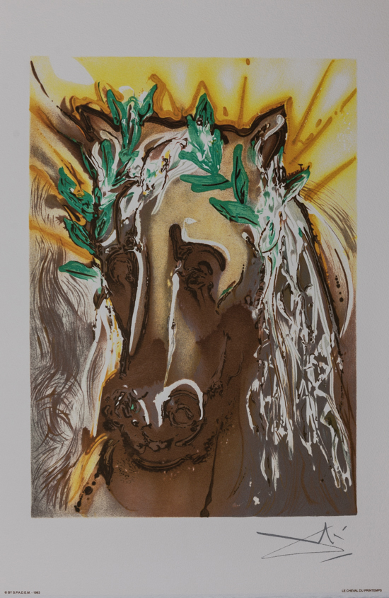Lithographie Salvador Dali : Le cheval de printemps