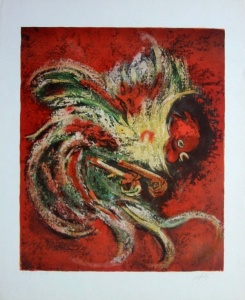 Henry D'ANTY : Lithographie originale sign�e et num�rot�e : Le Coq