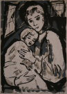 Henry D'ANTY : Lithographie originale sign�e et num�rot�e : La m�re et l'enfant