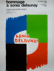 Lithographie 1975 - Hommage  Sonia Delaunay