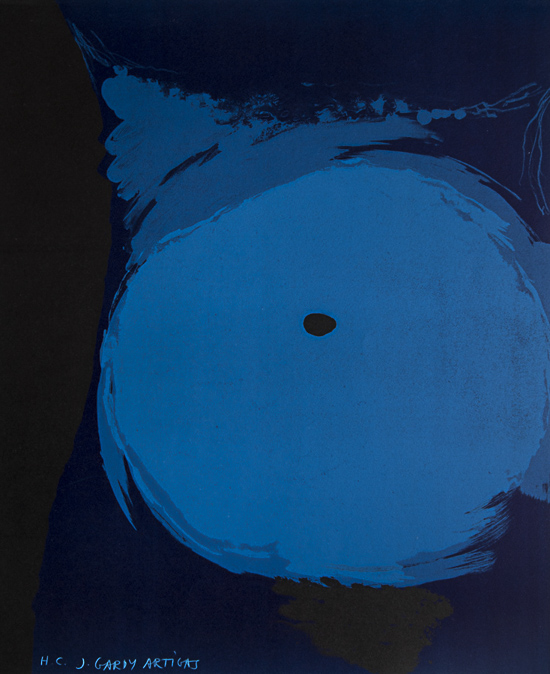 Lithographie originale de Joan Gardy Artigas : Femme bleue
