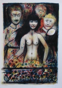 GOERG : Lithographie originale: Le coiffeur