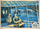HILAIRE : Lithographie originale : En Bateau-Mouche