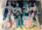 Camille HILAIRE : lithographie originale sign�e et num�rot�e : Les jongleuses