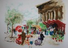 Urbain HUCHET lithographie originale : Jour de march�