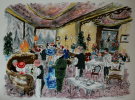 Urbain HUCHET : Lithographie originale : Le Grand Restaurant