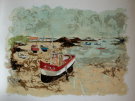 Urbain HUCHET : Lithographie originale : Mar�e basse