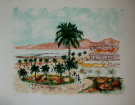 Urbain HUCHET : Lithographie originale : M�diterran�e