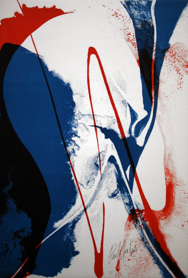 Paul JENKINS : Lithographie originale sign�e et num�rot�e : Seeing Voice Welsh Heart 2